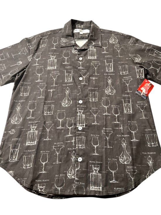 Cherry Velvet Cocktail Hour Charlie Shirt Rockabilly Retro Men's Button Up Shirt - Picture 6 of 9